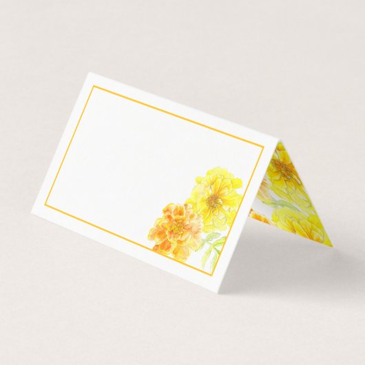 Marigold gele bruiloft gast plaats tent kaarten (Voorkant)