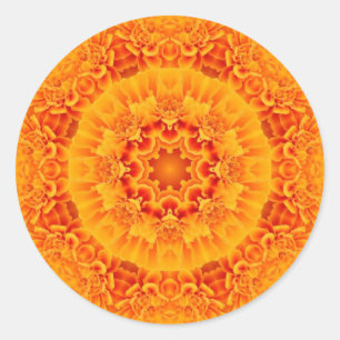Marigold Mandala Ronde Sticker