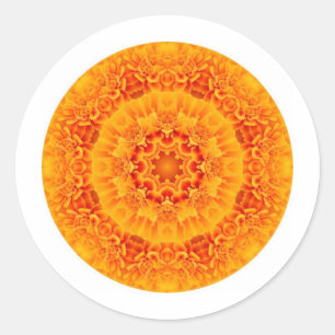 Marigold Mandala Ronde Sticker