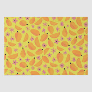 Marigold Mango Fruit en bloemen Patroon Tissuepapier