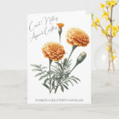 Marigold Octobre Fleur de naissance Carte d'annive (Fleur jaune)