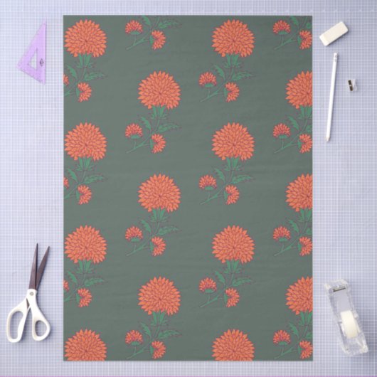 Marigold on Green Tissuepapier (Craft)