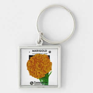 Marigold Oude Zaadverpakking Sleutelhanger