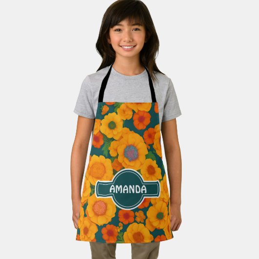 Marigold Regenboog Kleurrijk Gepersonaliseerd Patr Schort (Insitu)