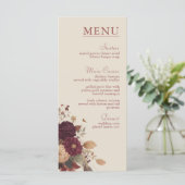 Marigold Rustic Boho Herfst Bloemen Huwelijk Menu (Staand voorkant)