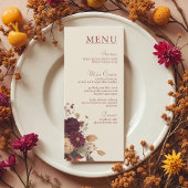 Marigold Rustic Boho Herfst Bloemen Huwelijk Menu