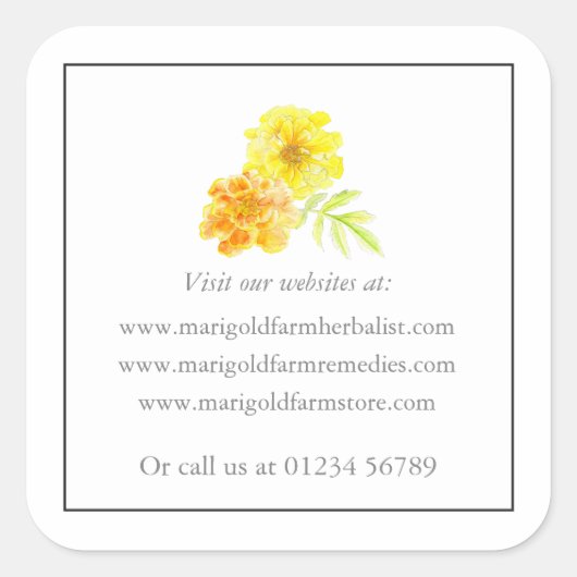 Marigold sjabloon website Sticker (Voorkant)