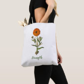 Marigold Sterkte Inspirerend Floral Canvas tas (Dichtbij)