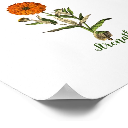 Marigold Sterkte Inspirerend Poster (Hoek)