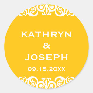 Marigold Victorian scroll mariage pour étiquette