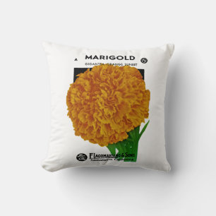 Marigold Vintage Seed Packet Kussen
