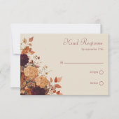 Marigold & Warm Sinaasappel Rustiek Boho Herfst Bl RSVP Kaartje (Voorkant)