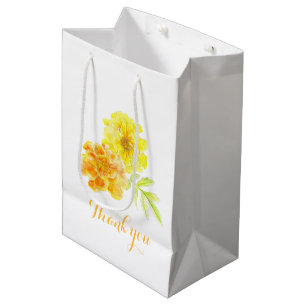 Marigold Watercolor art mariage cadeau sac