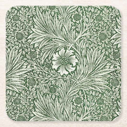 Marigold, William Morris Vierkante Kartonnen Onderzetter (Voorkant)