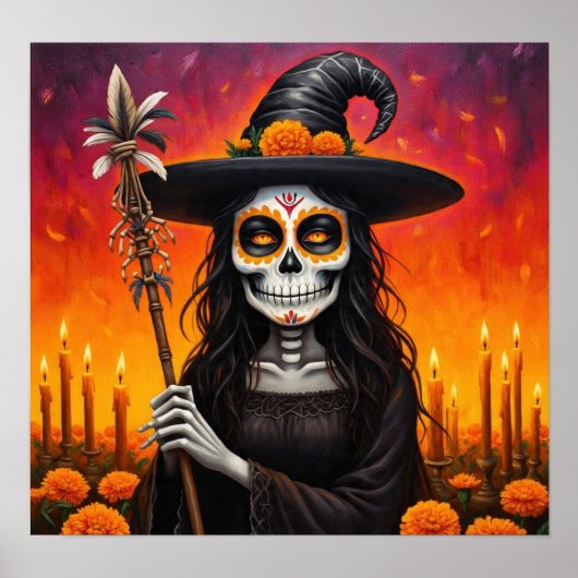 MarigoldDayOfTheDeadWitch Poster (Voorkant)