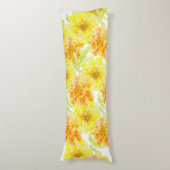 Marigolds aquarelle art motif long corps coussin (Devant (Vertical))