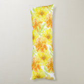 Marigolds aquarelle art motif long corps coussin (Dos (Vertical))