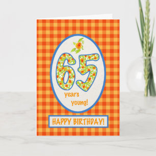 Marigolds et chèque En vichy : 65e carte d'anniver
