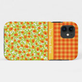 Marigolds et vérifier En vichy iPhone 5/5 Coque (Dos (Horizontal))