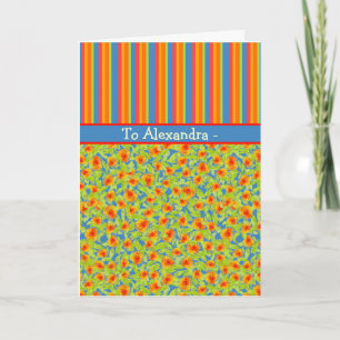 Marigolds, Stripes Oktober Verjaardag om te person Kaart