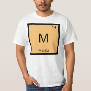 Marilu Naam Chemie Element Periodiek Systeem T-shirt
