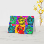 Marilyn Cats: Wenskaart Kaart (Gele Bloem)