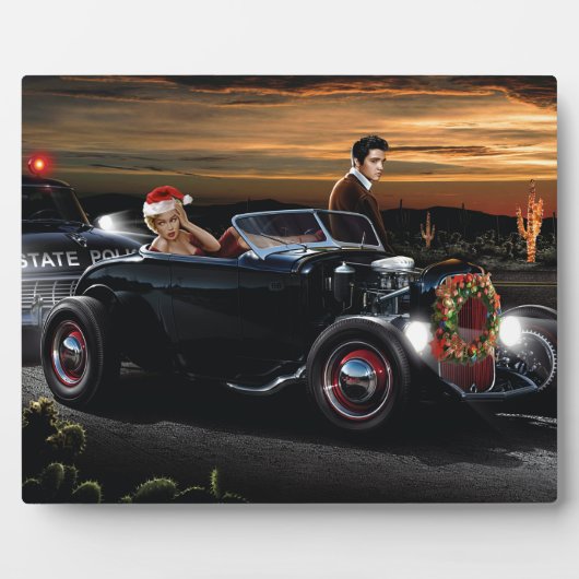 Marilyn en Elvis met Kerstmis Joy Ride Fotoplaat (Voorkant)