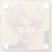 Marilyn in Black Glazen Onderzetter (Achterkant)