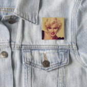 Marilyn in Black Vierkante Button 5,1 Cm (In situ)