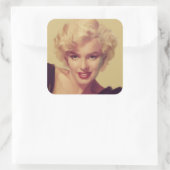 Marilyn in Black Vierkante Sticker (Tas)