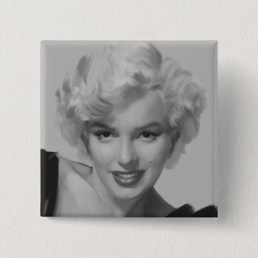 Marilyn, kijk 2 vierkante button 5,1 cm (Voorkant)