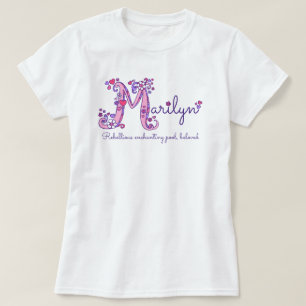 Marilyn meisjes M naam betekent monogram t-shirt