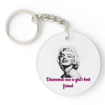  Marilyn Monroe "Diamonds" Quote Sleutelhanger