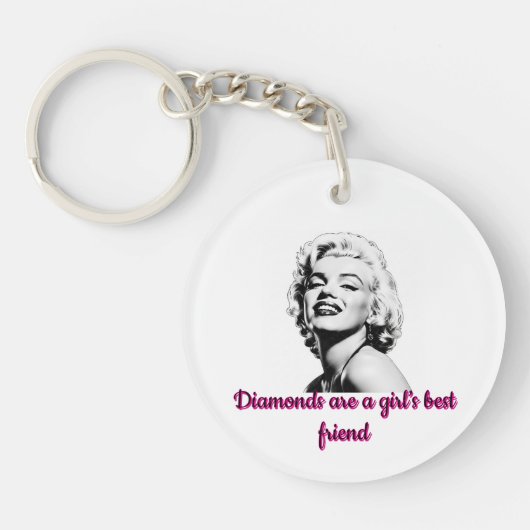  Marilyn Monroe "Diamonds" Quote Sleutelhanger (Voorkant)