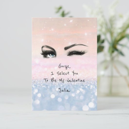 Marilyn Monroe Pink Blu Valentijn Love Declaration Kaart (Staand voorkant)