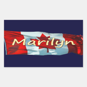 MARILYN Naam & Canadese vlag Persoonlijke Stickers