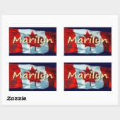 MARILYN Nom et drapeau canadien Stickers personnel (Feuille)