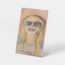 Marilyn Pedestal Sign, 4" x 6" Pedestal Sign Reclamebord Met Voetstuk