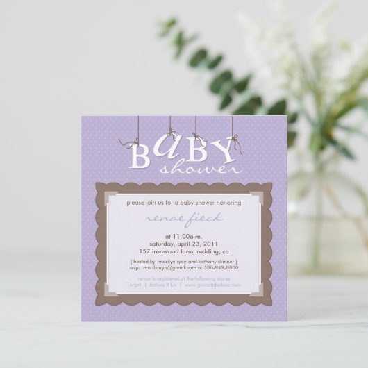 marilyn ryan: BABY SHOWER NODIGT UIT Kaart (Staand voorkant)