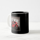 Marilyn's motor tweekleurige koffiemok (Voorkant links)