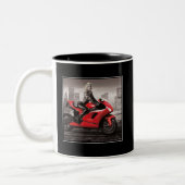 Marilyn's motor tweekleurige koffiemok (Links)