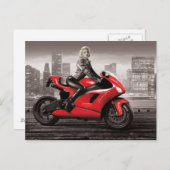Marilyn's motorfiets briefkaart (Voorkant / Achterkant)