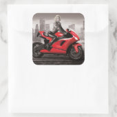 Marilyn's motorfiets vierkante sticker (Tas)