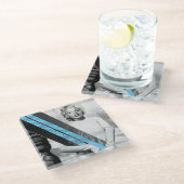 Marilyn's snowboard glazen onderzetter (Schuin)