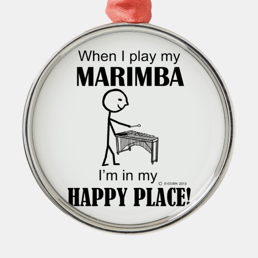 Marimba Happy Place Metalen Ornament (Voorkant)