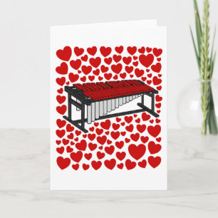 Marimba met harten Valentijnsdag jubileumkaart Feestdagen Kaart