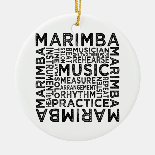 Marimba Typography Keramisch Ornament (Voorkant)
