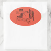 Marimba Zombie Explode Oval Sticker (Tas)