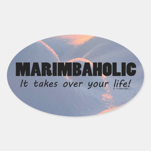 Marimbaholic Life Oval Sticker (Voorkant)