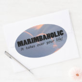 Marimbaholic Life Oval Sticker (Envelop)